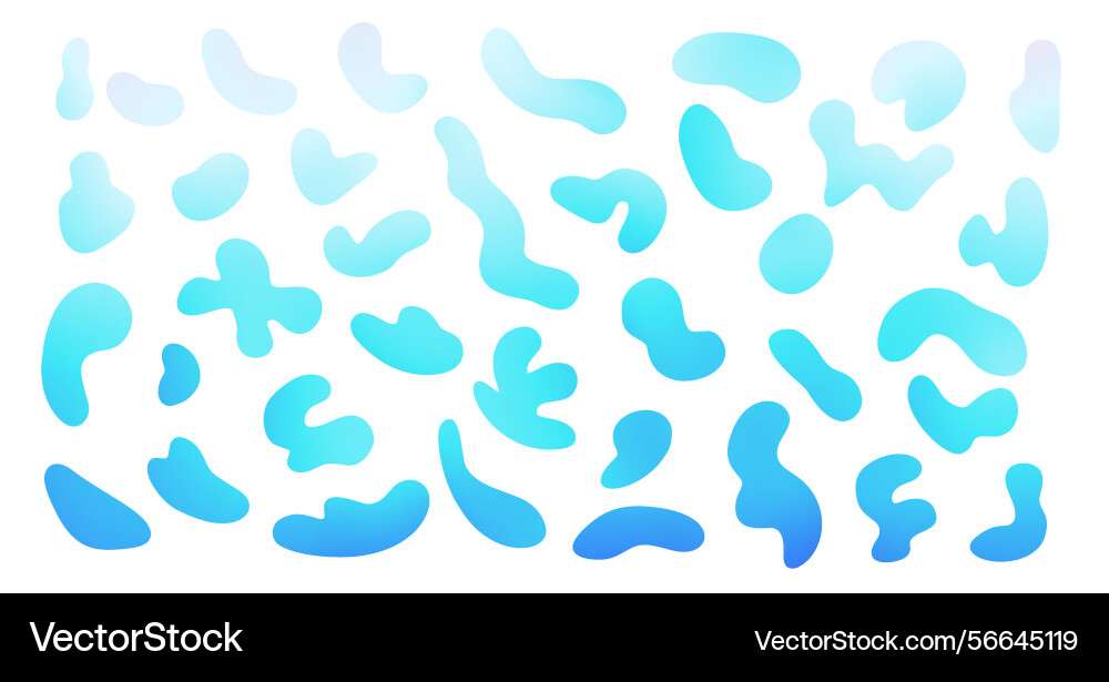 Set of gradient irregular abstract blobs stains Set of gradient irregular abstract blobs stains vector image