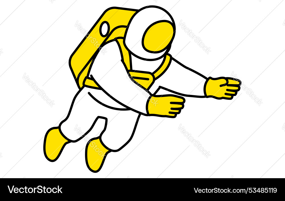 Simple line drawing of an astronaut floating Simple line drawing of an astronaut floating Vector Image