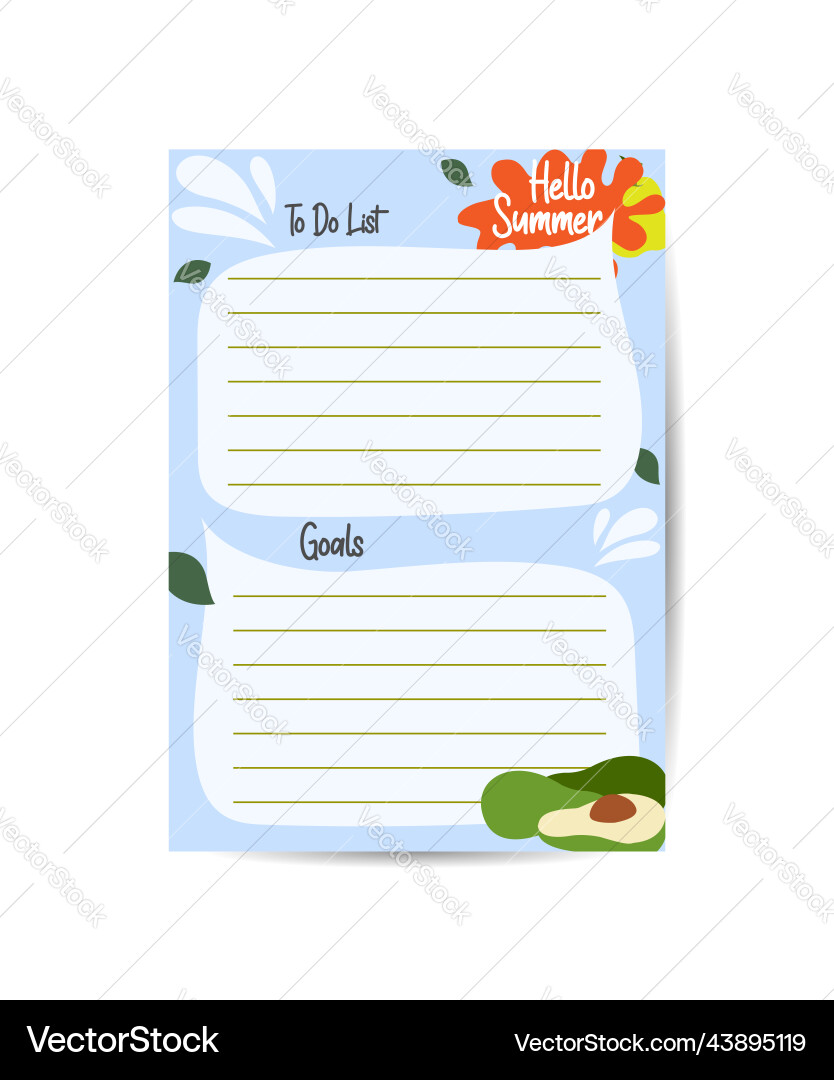 Simple minimalistic to do list and notes set Simple minimalistic to do list and notes set Vector Image