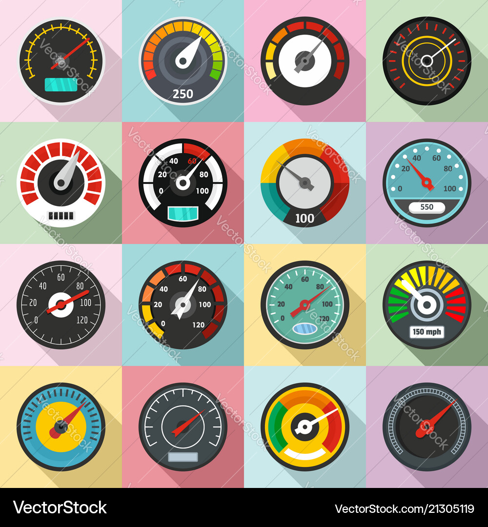Speedometer Icons - Level Indicator Set vector image