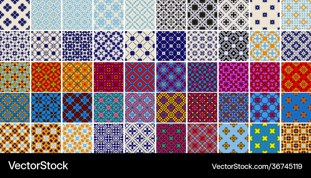 Universal different geometric seamless patterns Universal different geometric seamless patterns vector image