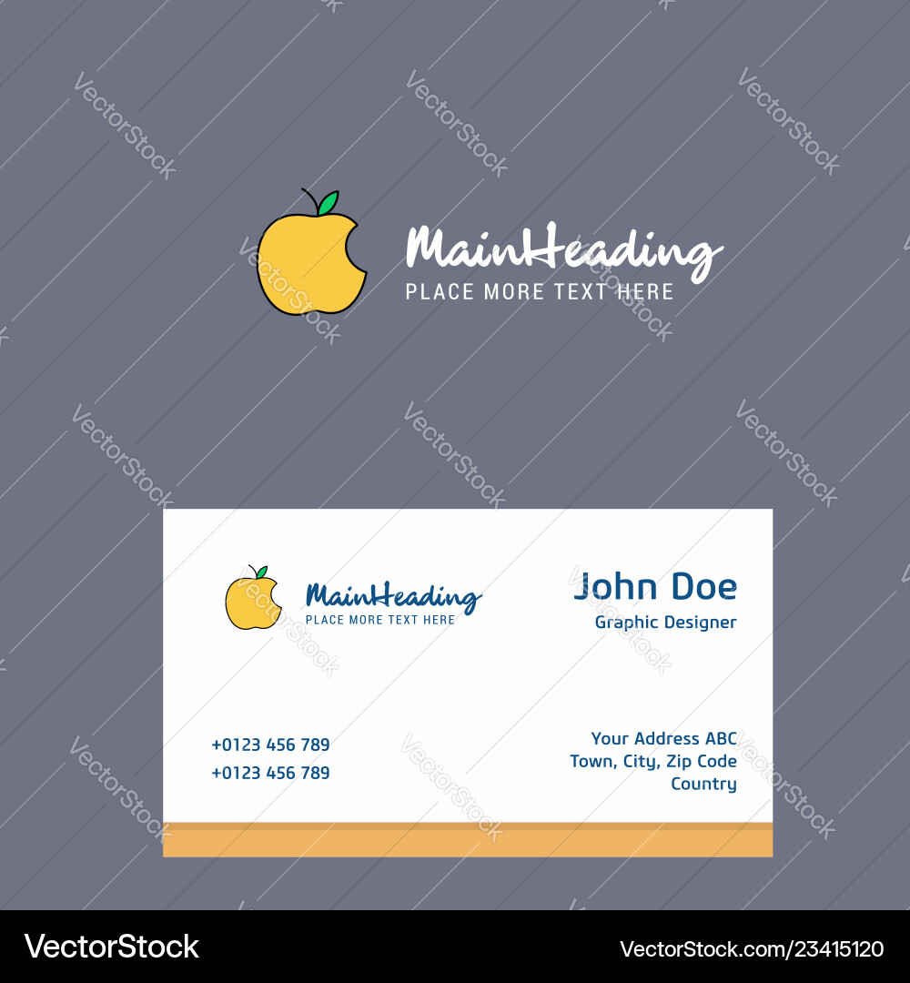 Apple Logo Business Card Template Royalty Free Vector Image