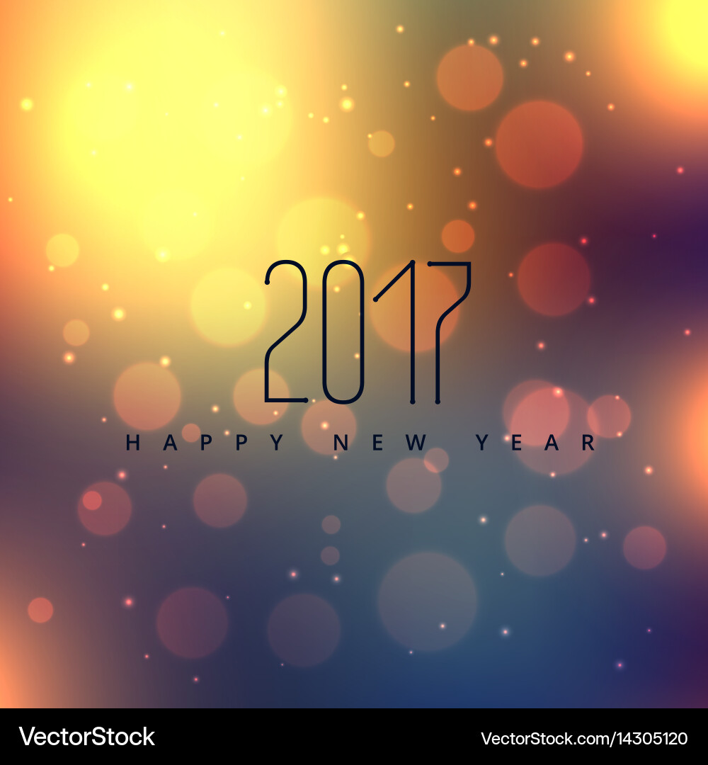 Bokeh background with 2017 new year vector image