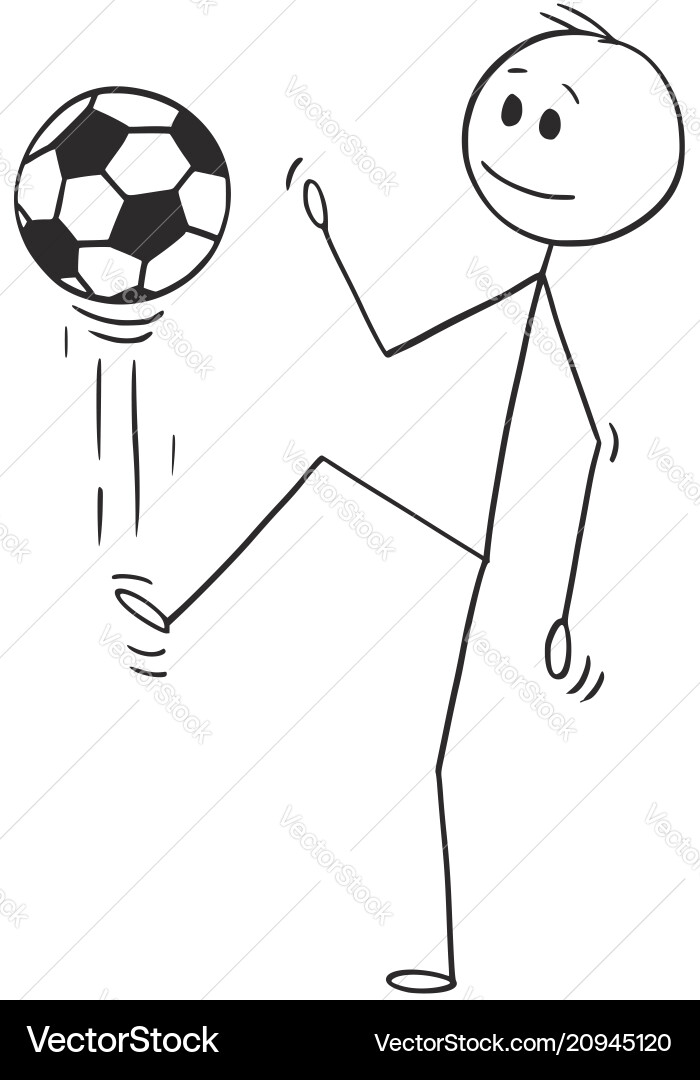 Cartoon of football or soccer player juggling Cartoon of football or soccer player juggling vector image