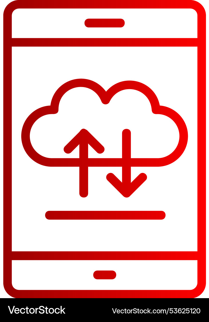 Cloud computing line gradient icon vector image
