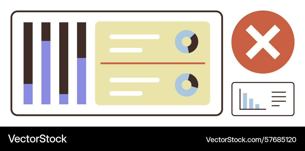 Data review with analysis bars pie charts Data review with analysis bars pie charts Vector Image