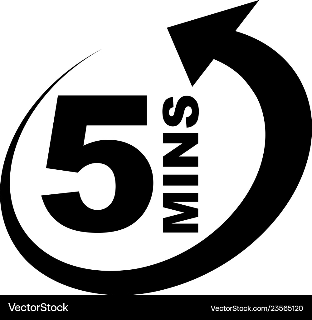 Five Minutes Timer Icon vector image