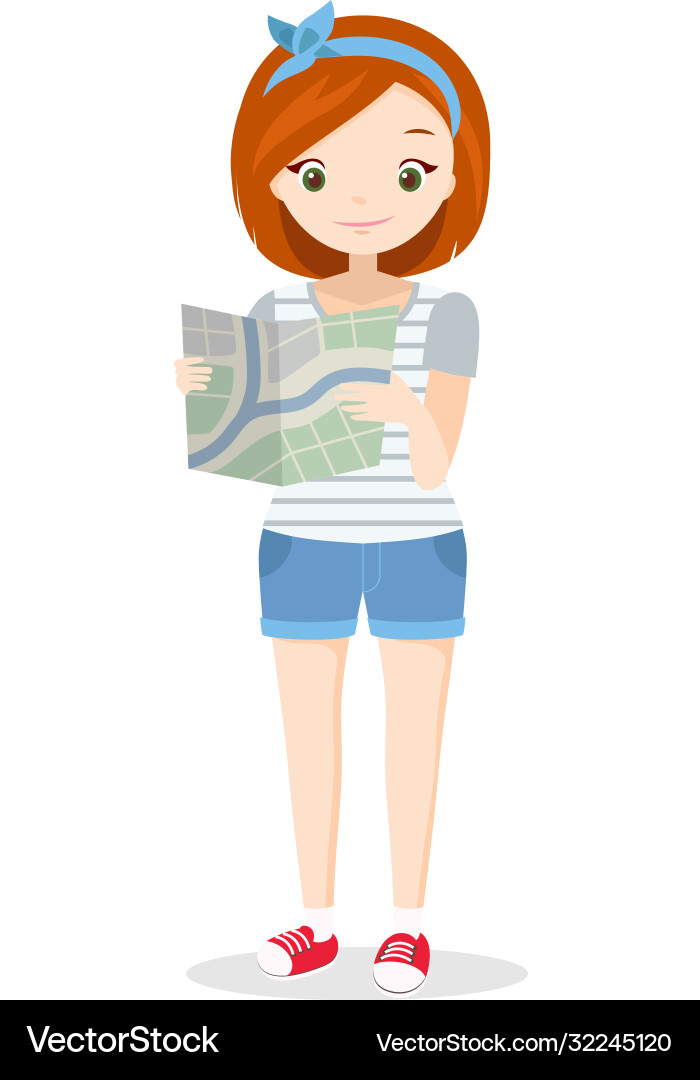 Girl in vacation - young woman on holidays city Girl in vacation - young woman on holidays city vector image