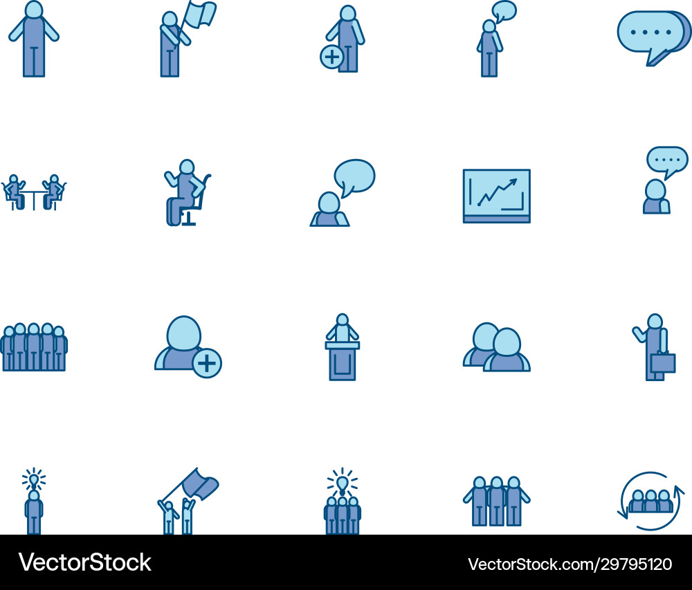Isolated avatars line and fill style icon set Isolated avatars line and fill style icon set Vector Image