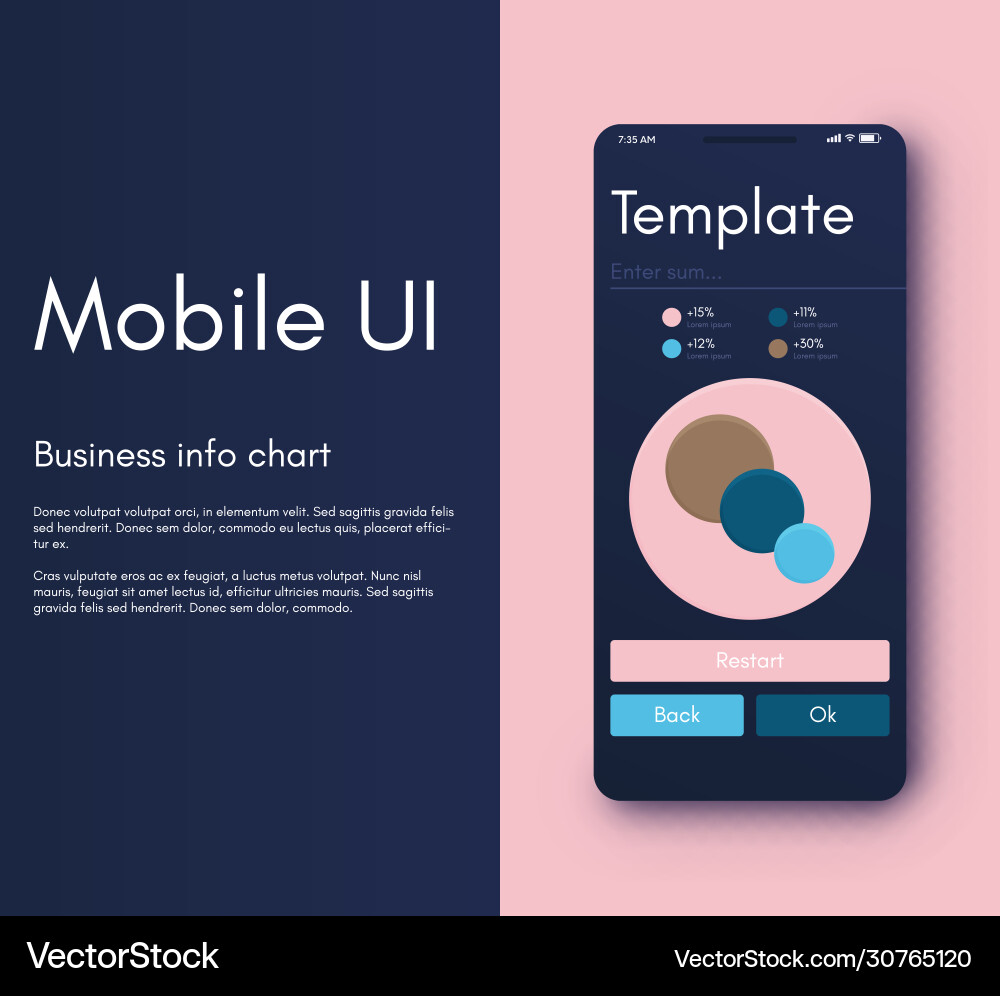 Mobile application interface ui design Mobile application interface ui design vector image