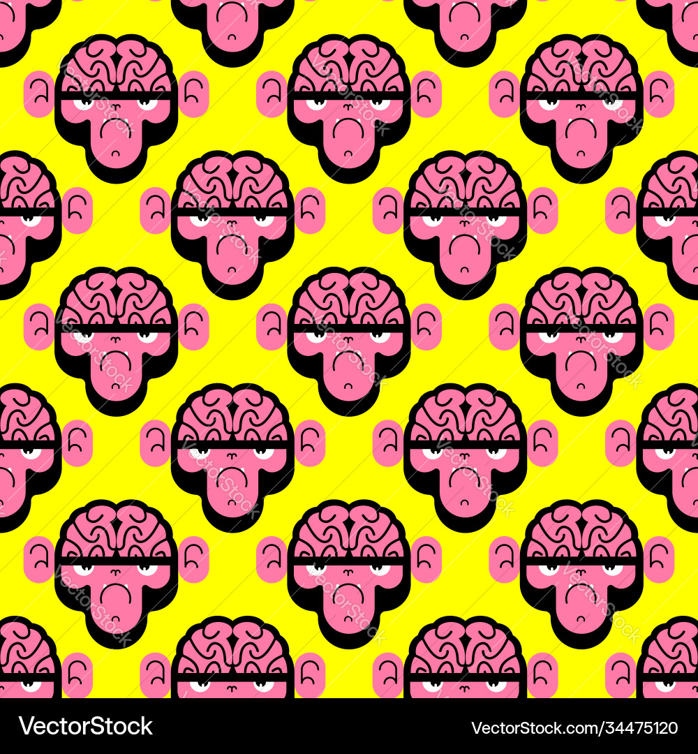 Monkey with brain pattern seamless gorilla Monkey with brain pattern seamless gorilla Vector Image