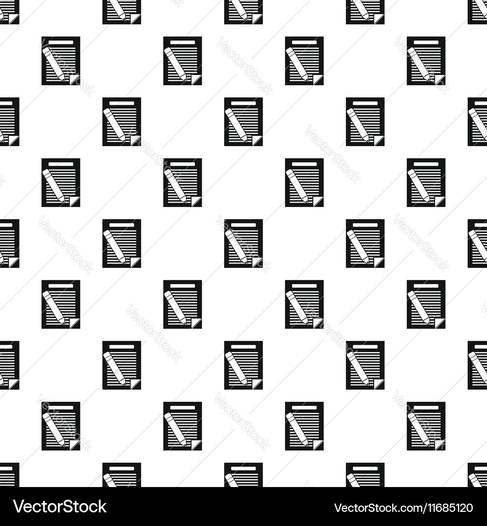 Paper and pencil pattern simple style vector image