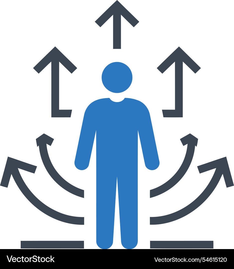 Person with multiple choices icon Vector Image