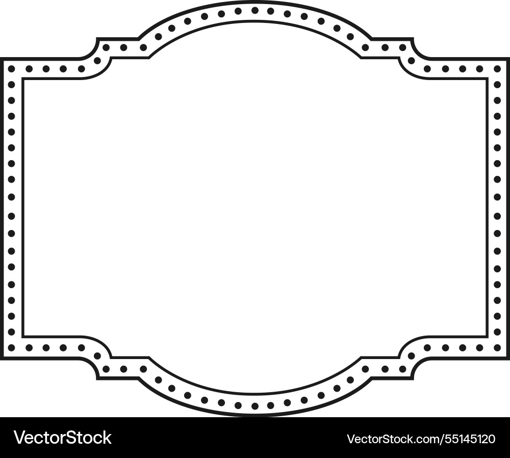 Rectangular frame boasting dotted lines along its Rectangular frame boasting dotted lines along its vector image