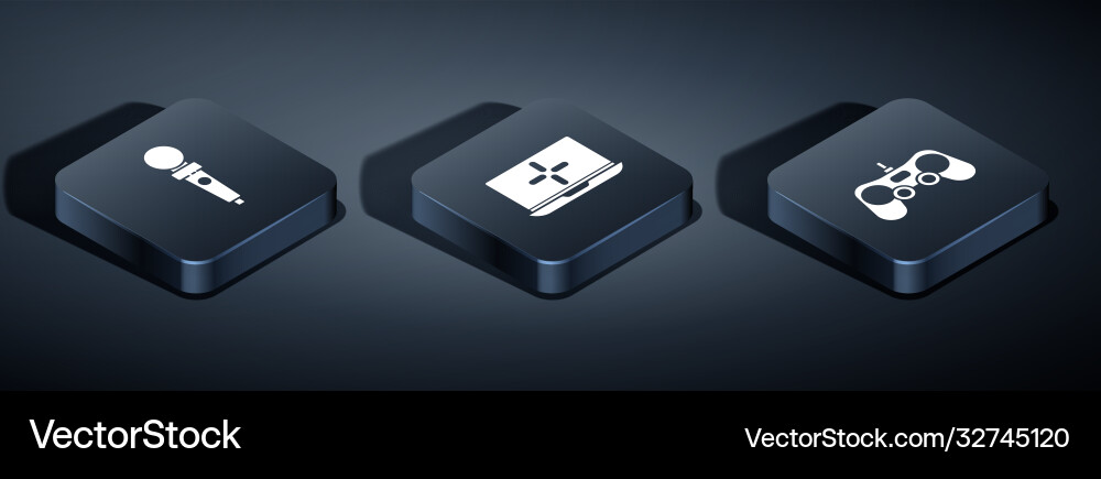 Set isometric joystick for arcade machine gamepad vector image