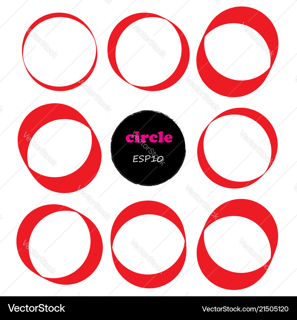 Set of 9 circles design elements Set of 9 circles design elements Vector Image