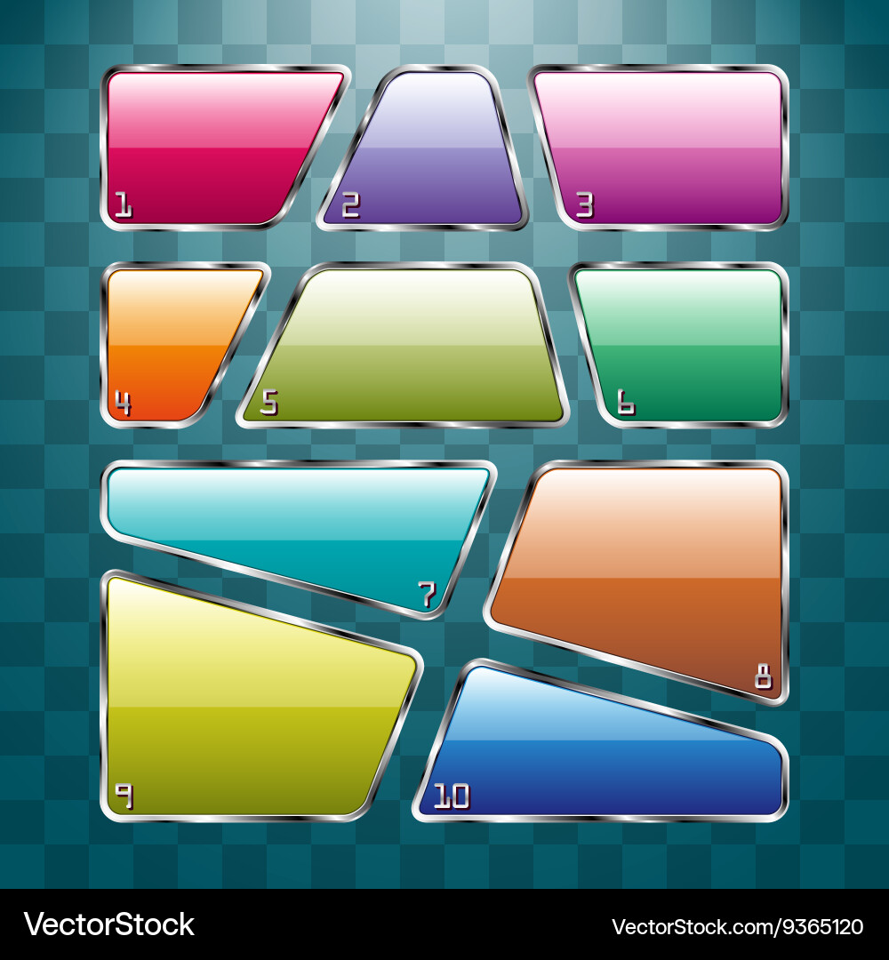 Set of colorful plates on abstract background vector image