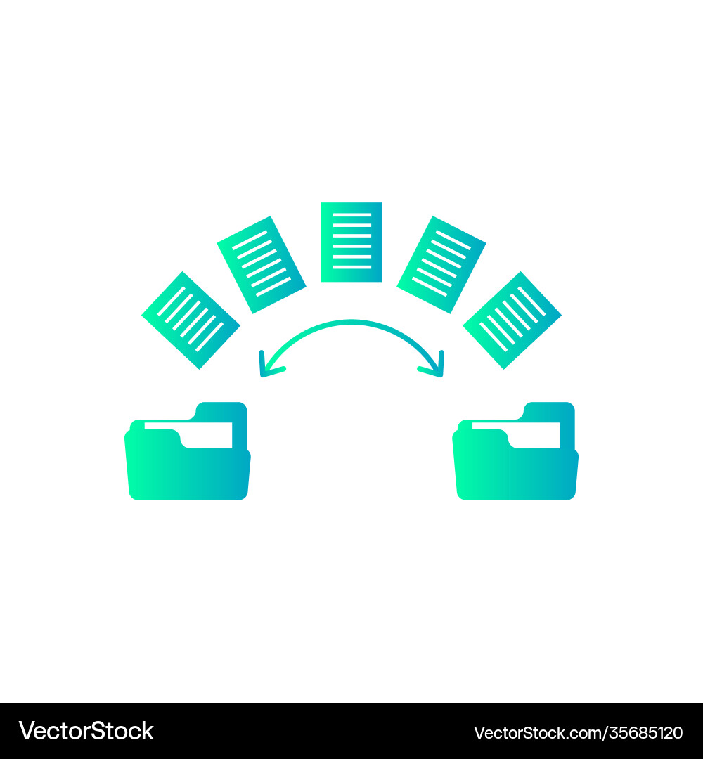 Share folder color gradient icon on white Share folder color gradient icon on white Vector Image