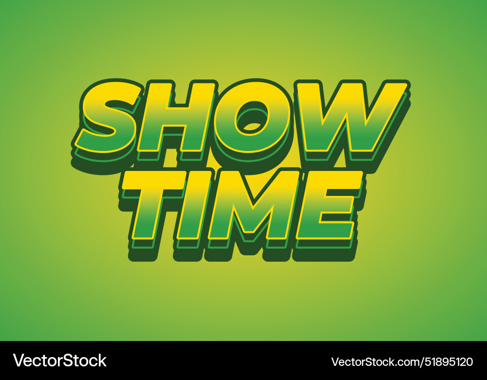 Show time text effect in 3d style with good colors Show time text effect in 3d style with good colors vector image