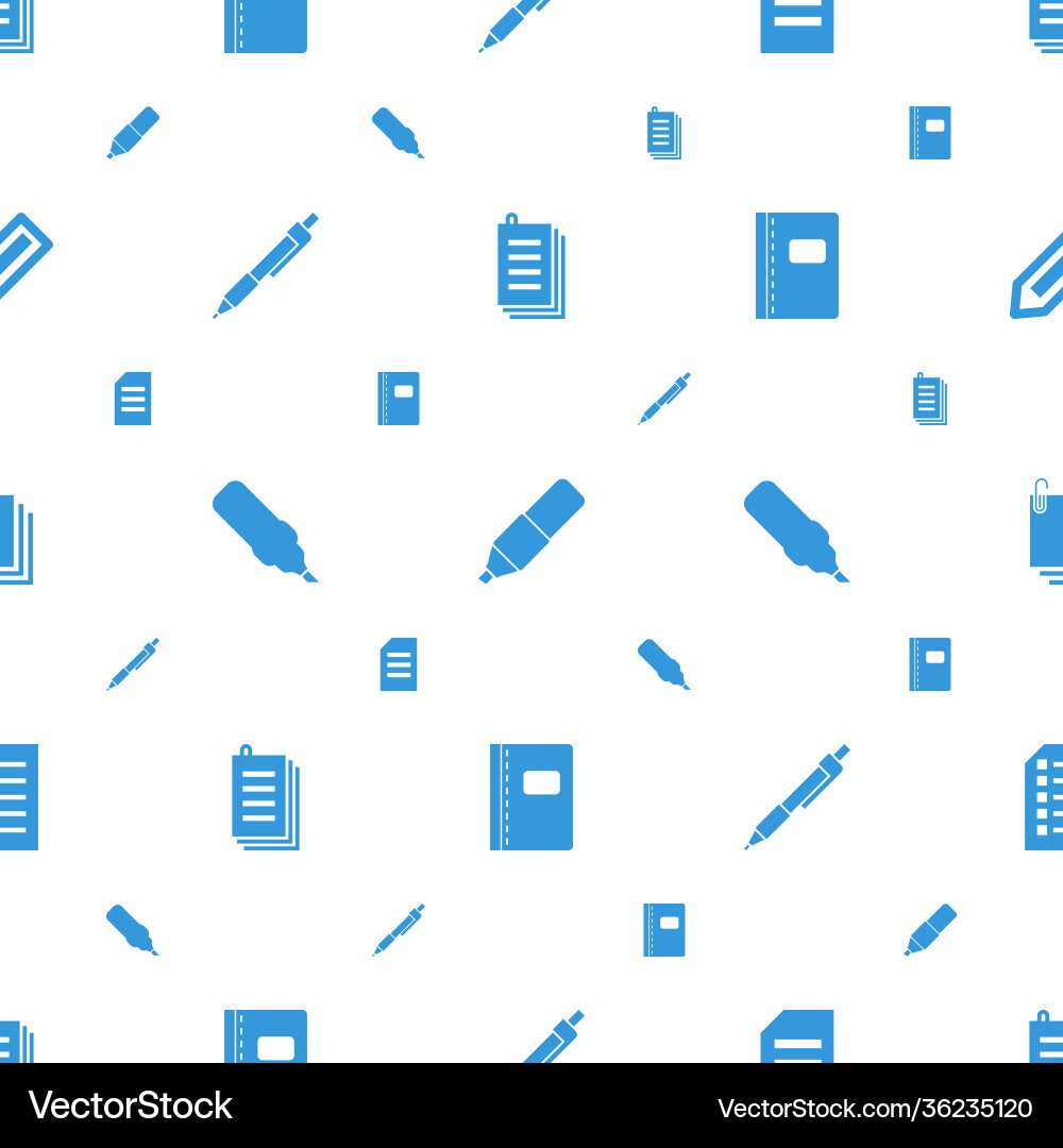 Writing icons pattern seamless white background Vector Image