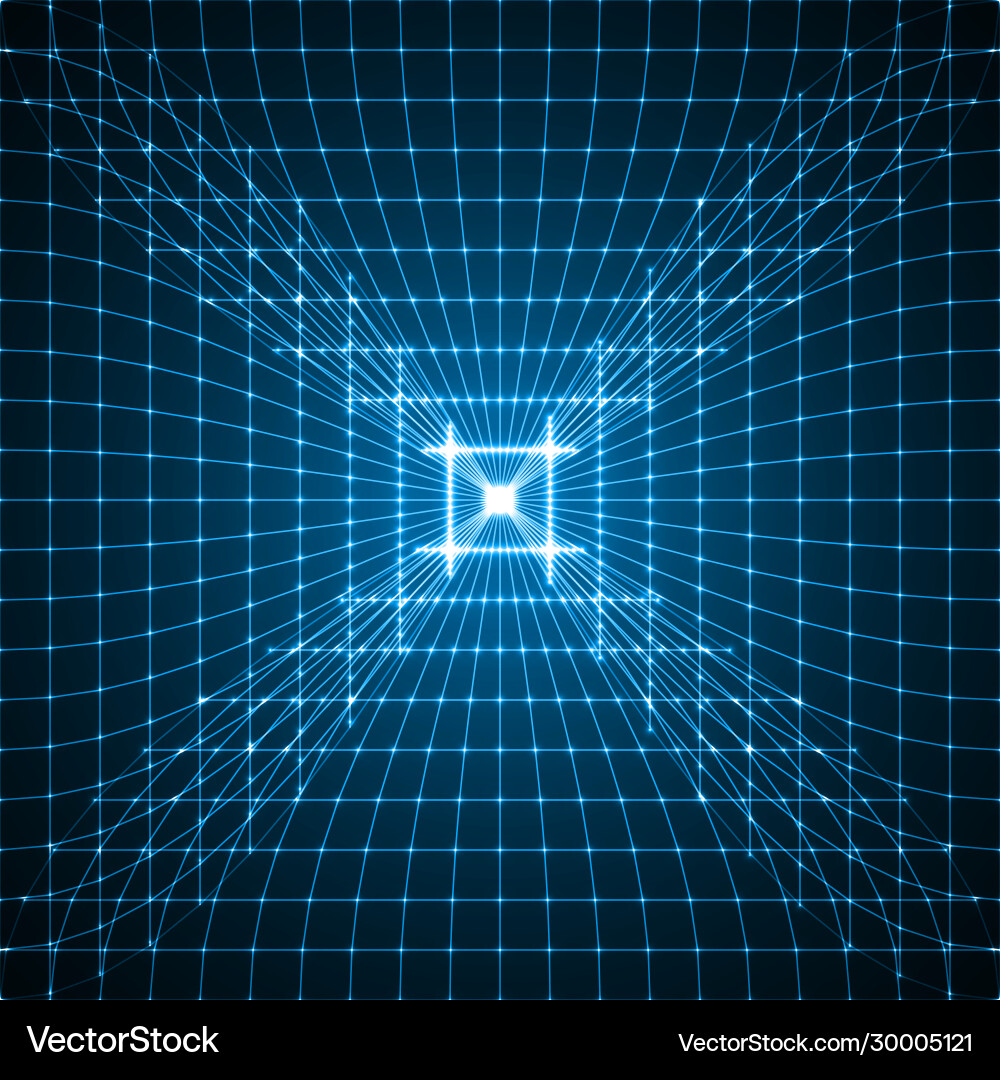 Abstract lines with light beams on intersections Vector Image
