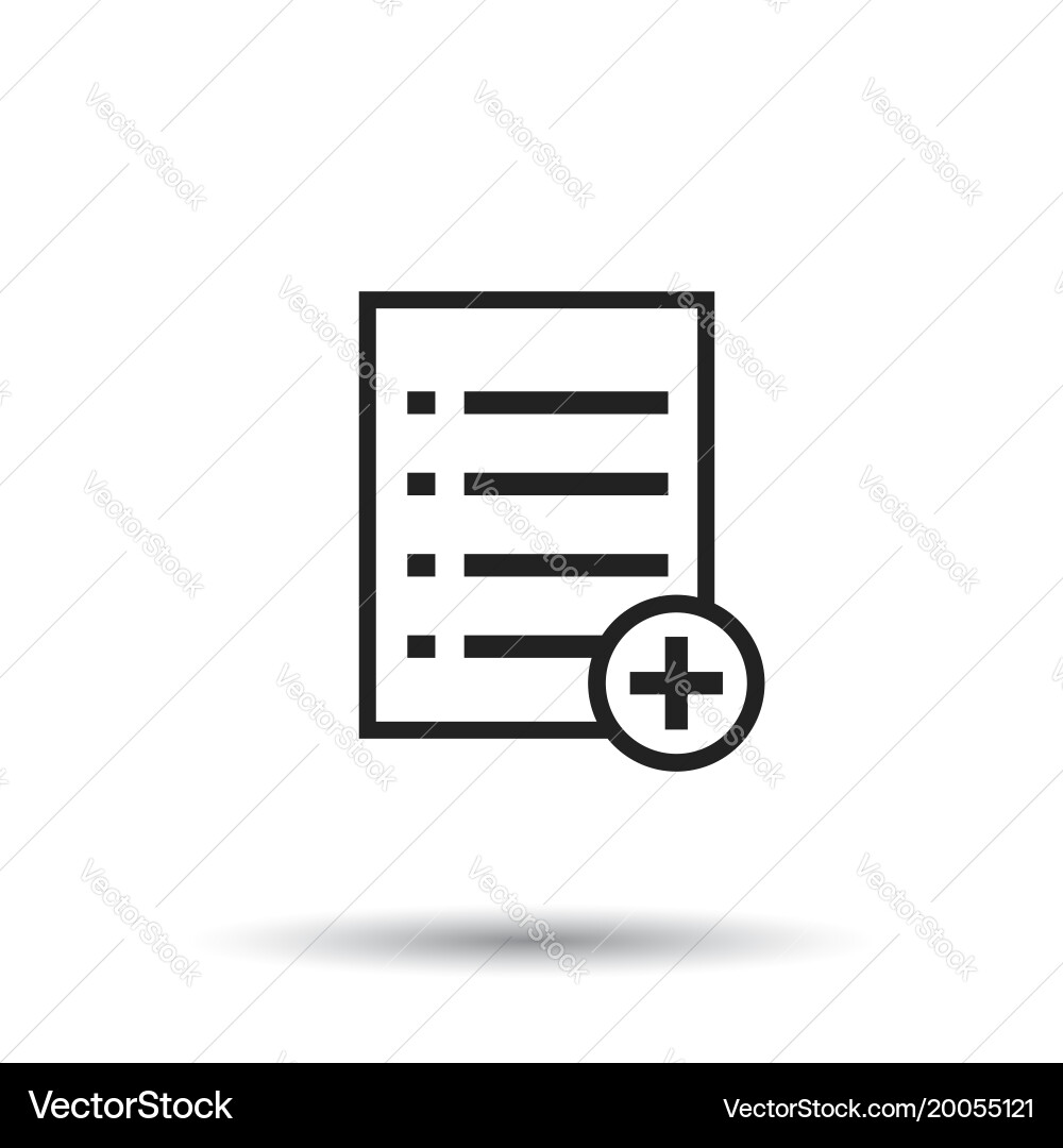 Add list document icon flat isolated documents vector image