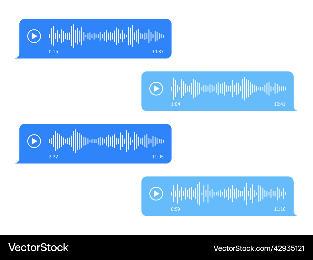 Audio chat sound record line mobile message Vector Image