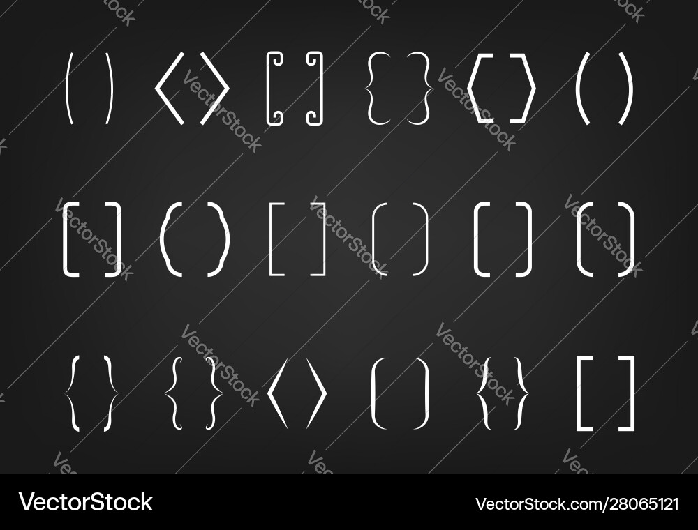 Bracket Symbol Set - Text Brackets Vector Image