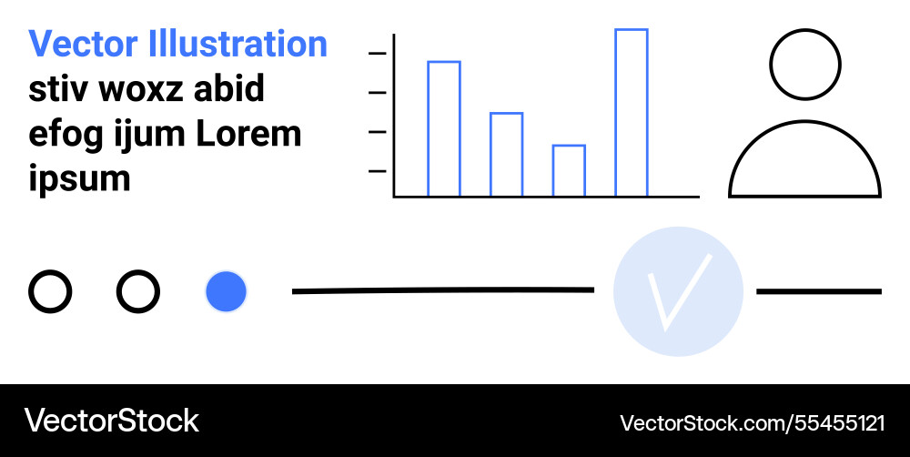 Business data visualization with graphs and user vector image