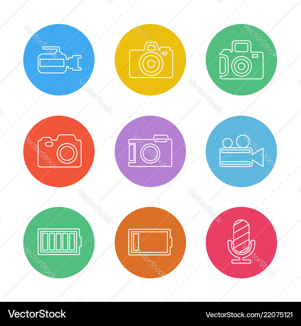 Camera recorder capture click photography Vector Image