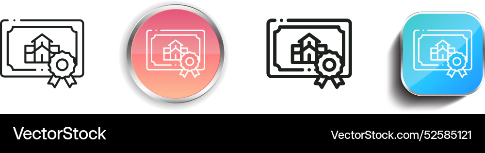 Certificate icon thin linear regular and button Certificate icon thin linear regular and button vector image
