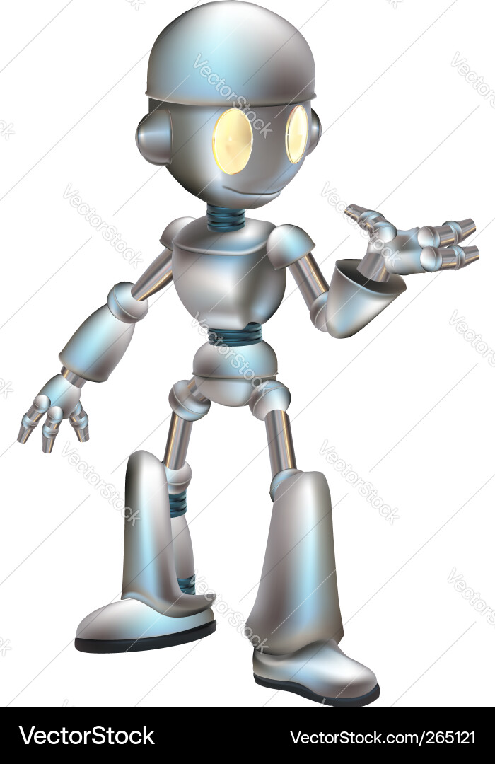 Cheerful Robot Character vector image