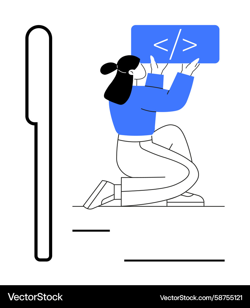 Coding Block - Innovation Concept Vector Image