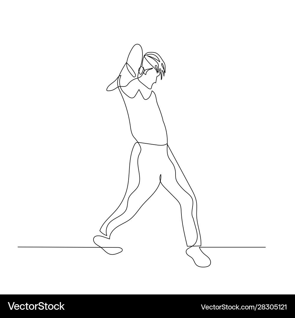 Continuous one line dancing man with fashion Vector Image