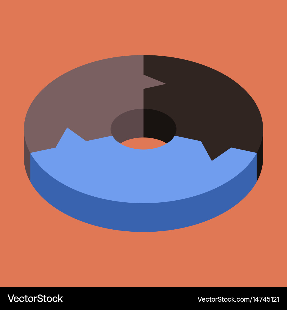 Flat icon on stylish background pie chart Vector Image