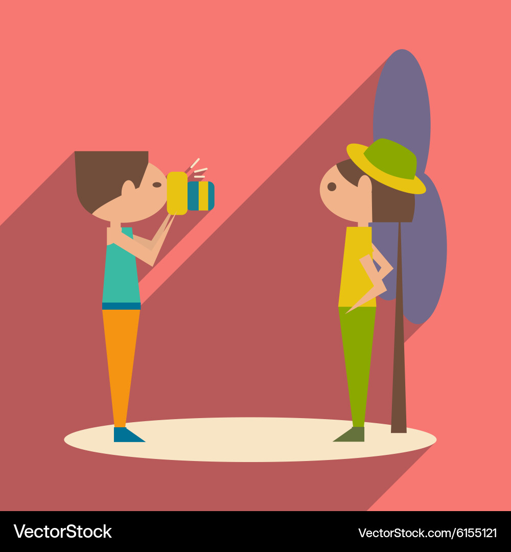 Flat with shadow icon and mobile application Vector Image