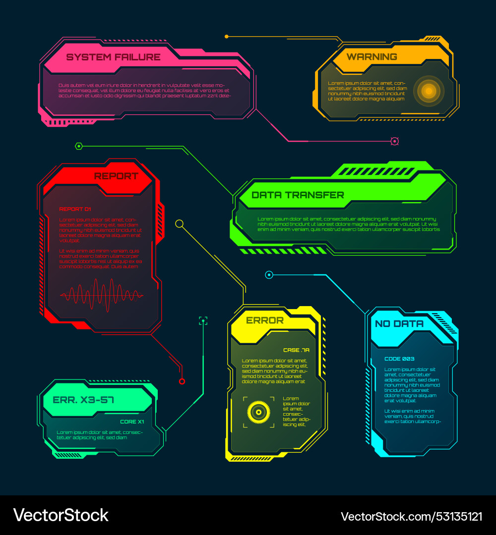 Futuristic hud or ui elements sci-fi user Futuristic hud or ui elements sci-fi user vector image