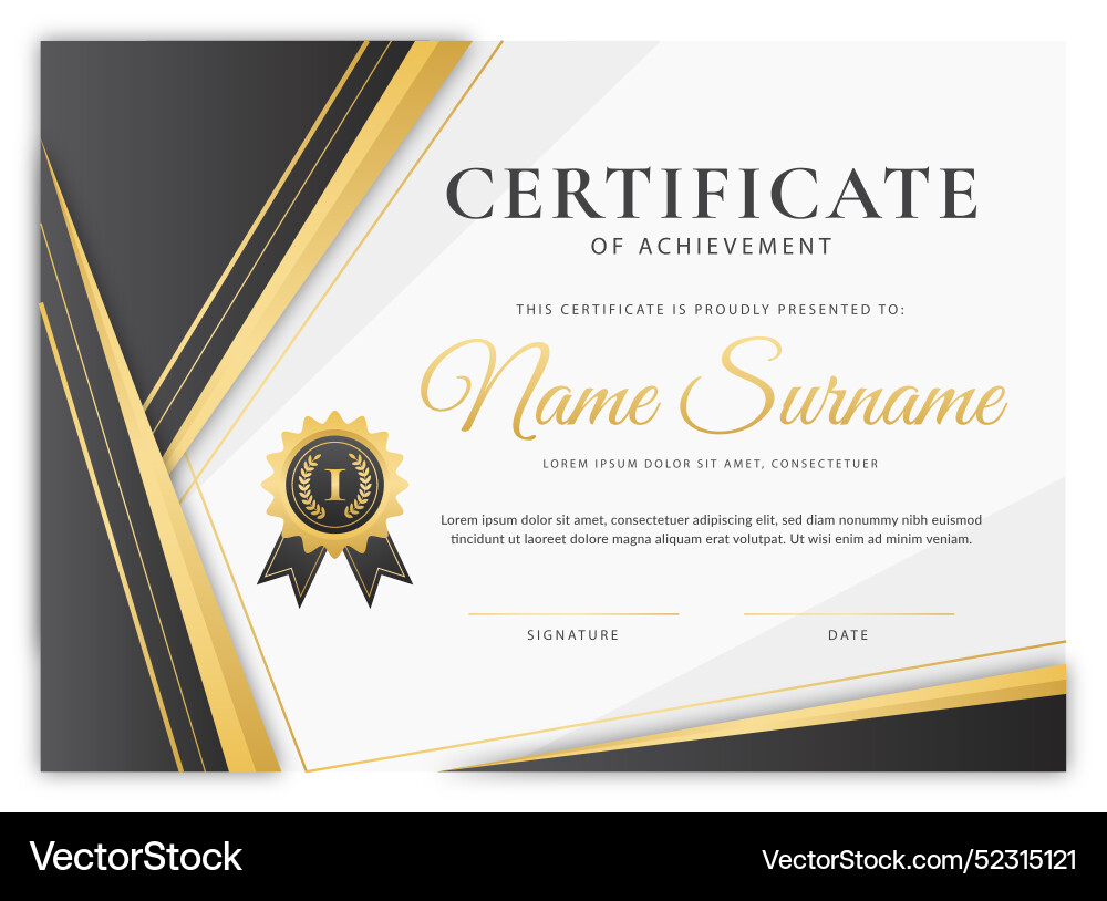 Gradient elegant certificate template Vector Image