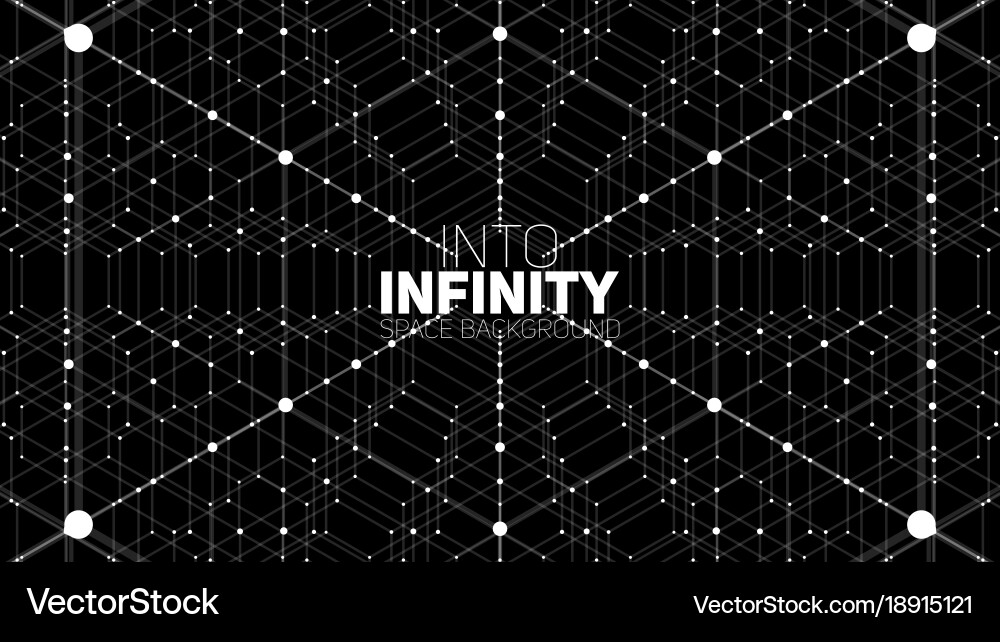 Hexagonal Space Matrix Background Vector Image