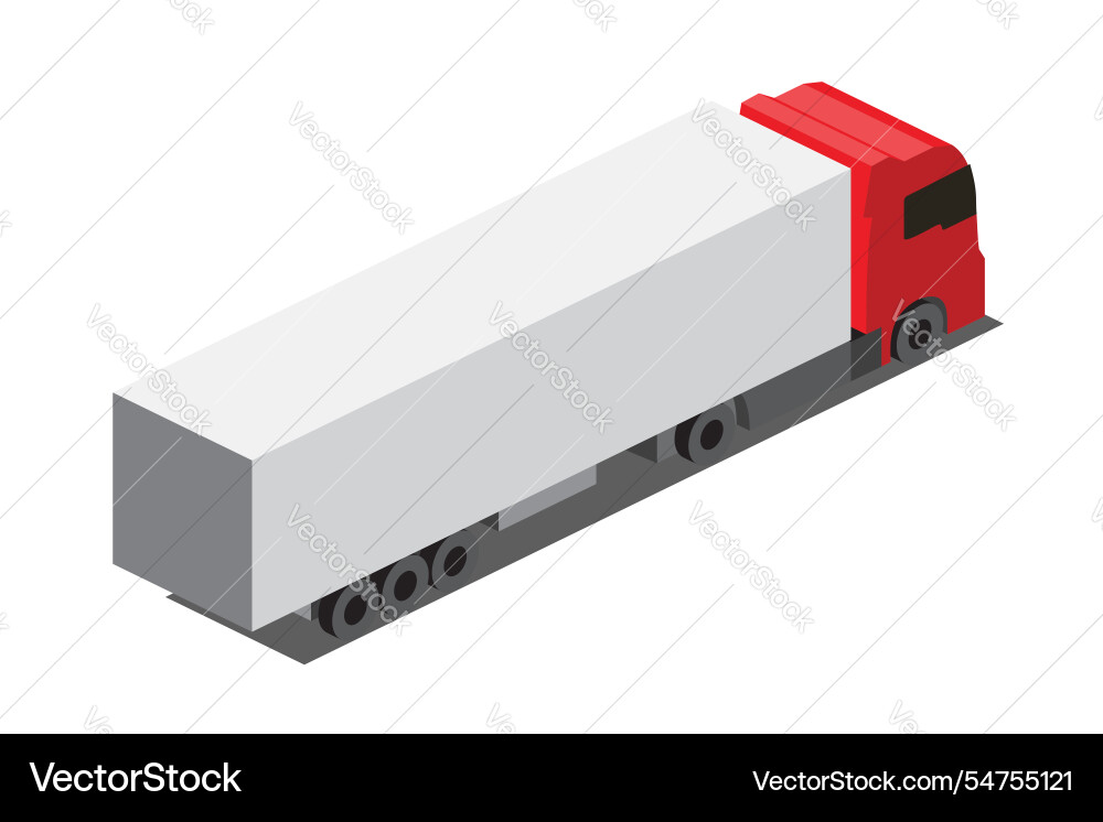 Isometrische rote Ladung LKW Transport isoliert Isometrische rote Ladung LKW Transport isoliert vektorbild