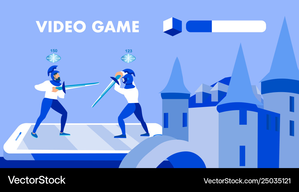Multiplayer game application banner concept Multiplayer game application banner concept Vector Image