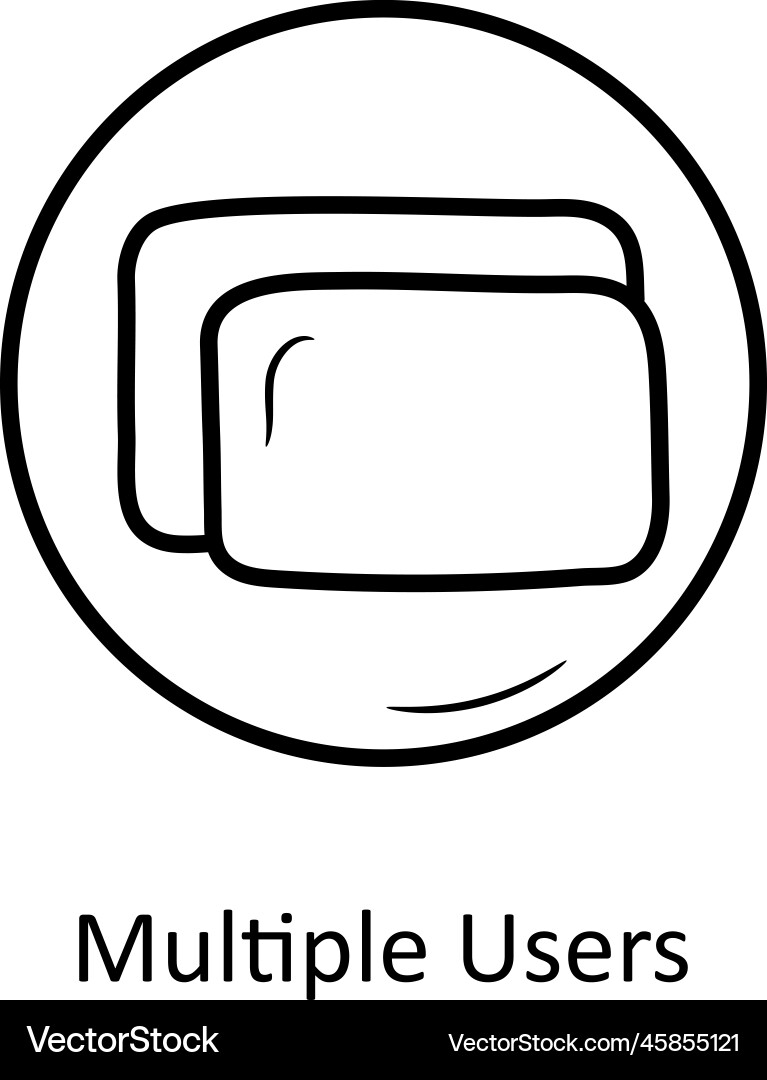Multiple users solid fill outline icon design illu Multiple users solid fill outline icon design illu vector image