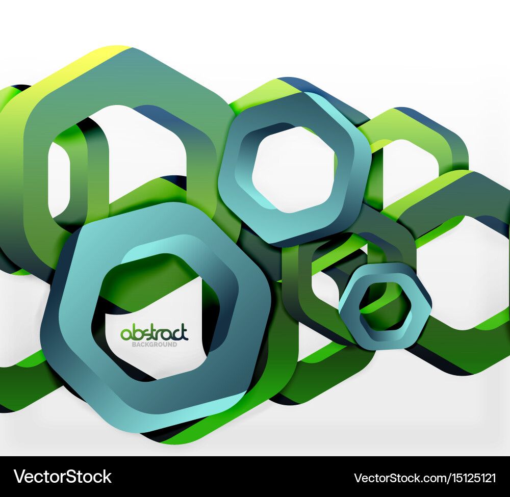 Overlapping hexagons design background vector image