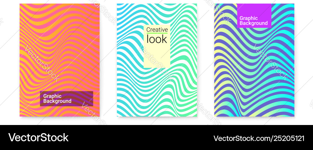 Set layouts with wavy lines twisted Set layouts with wavy lines twisted vector image