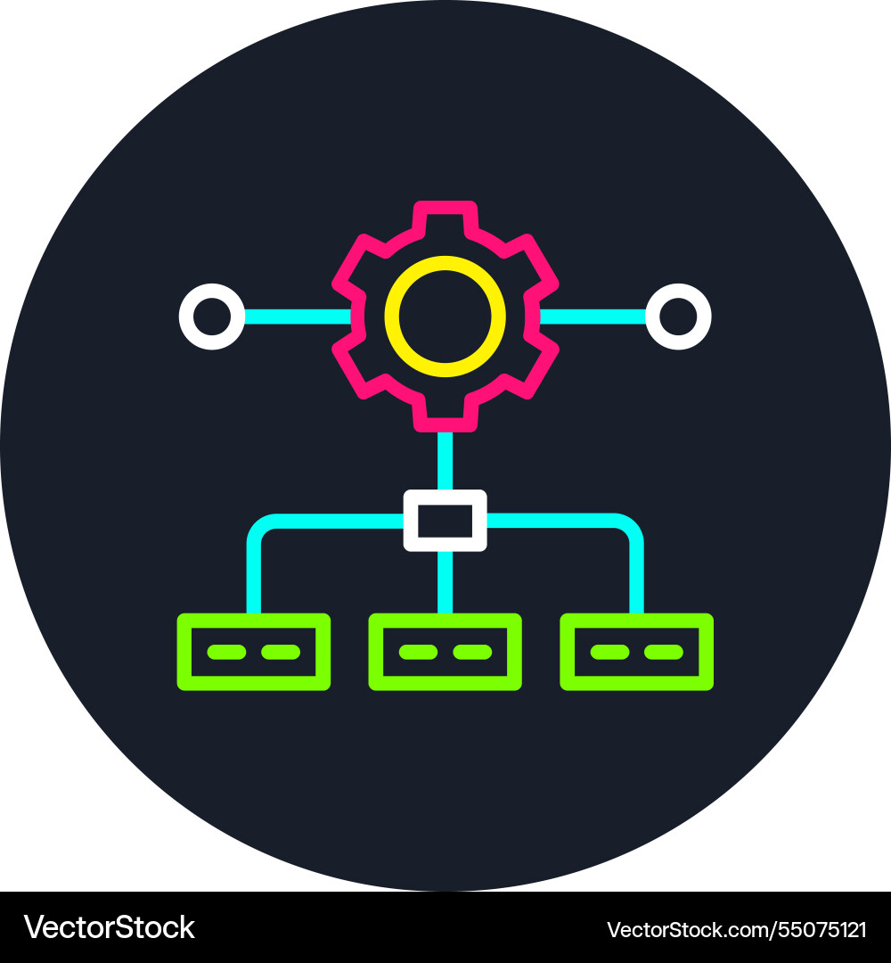 Workflow line multi color icon vector image