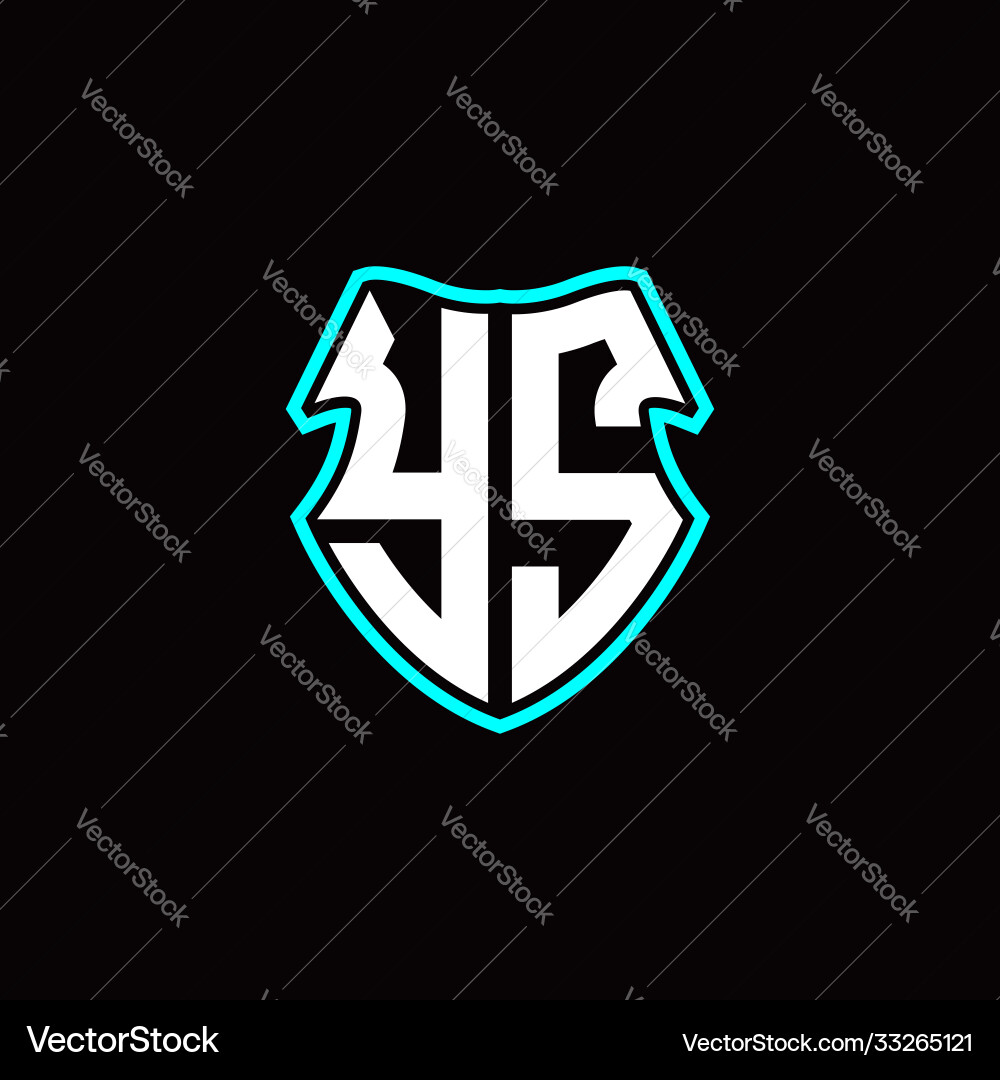 Y s initial logo design with a shield shape Vector Image