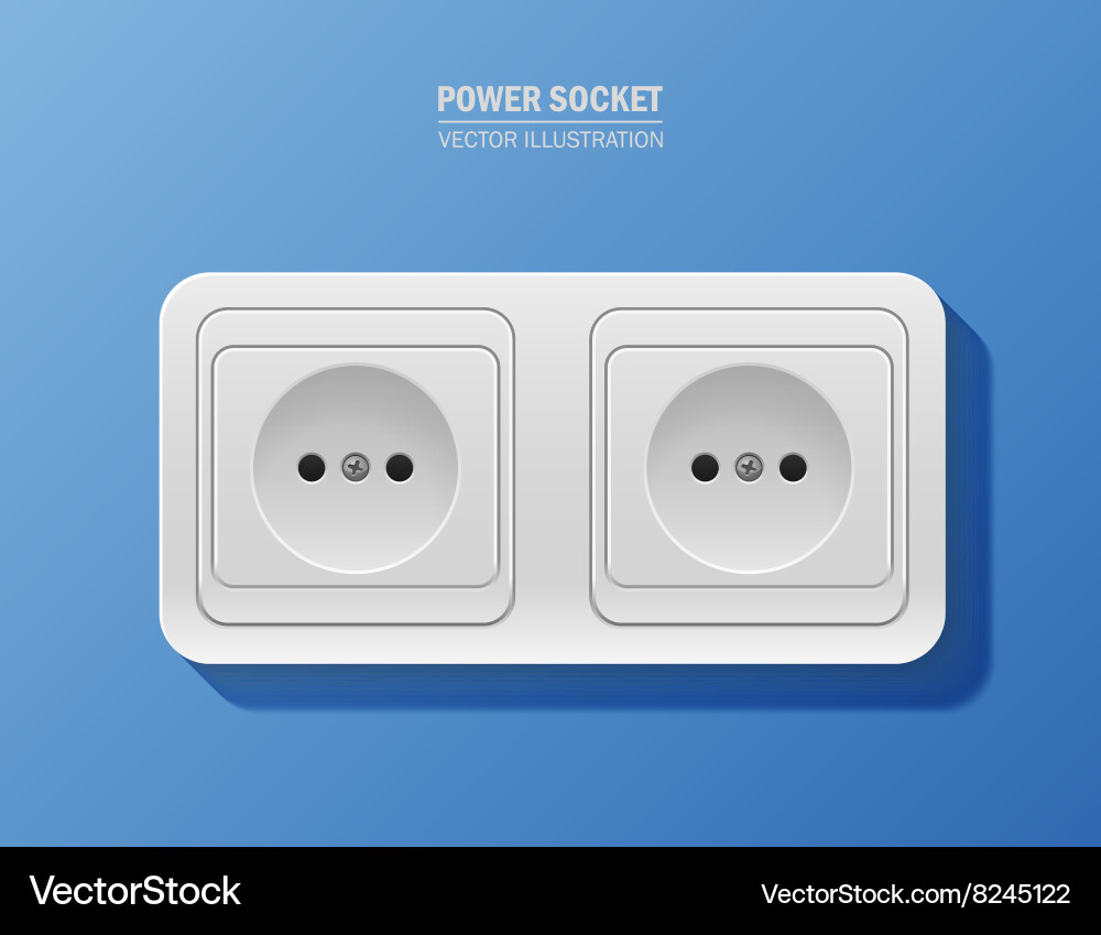 Background with realistic power socket vector image