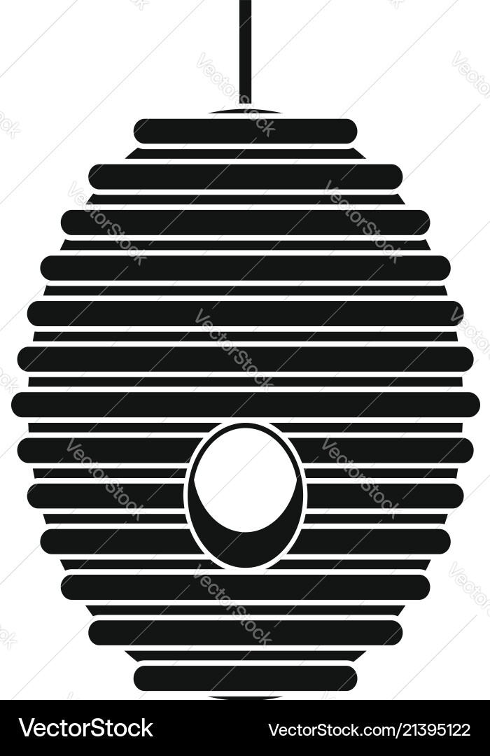 Bee hive tree icon simple style Vector Image