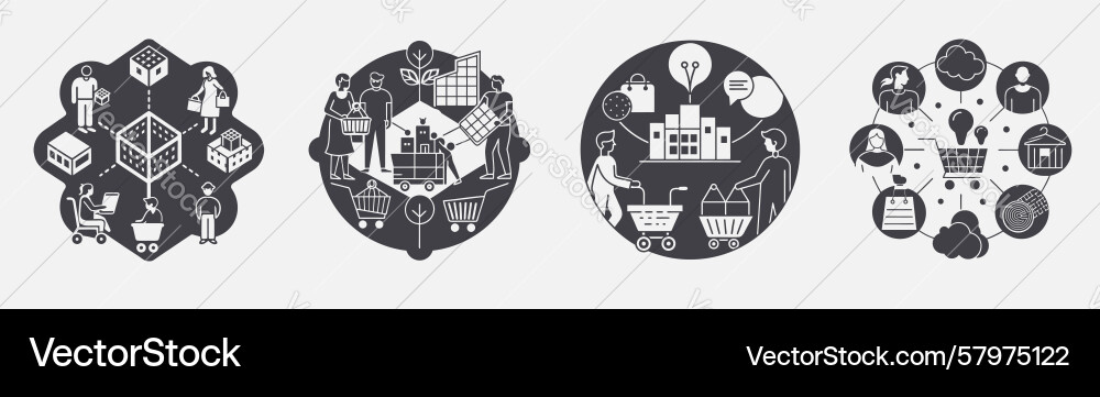 Collaborative consumption peer-to-peer activity Vector Image