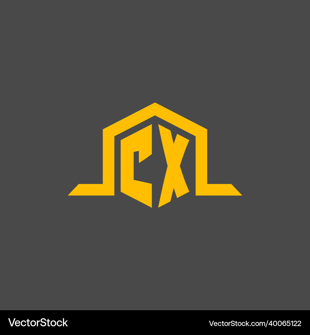 Cx monogram initial logo with hexagon style design Cx monogram initial logo with hexagon style design vector image